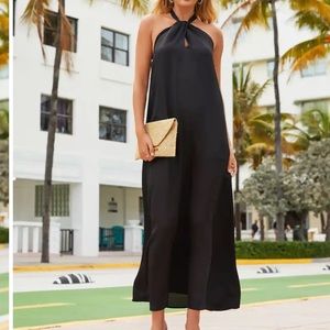 Vici Atiana Satin Halter Maxi Dress Women’s Size XS Black